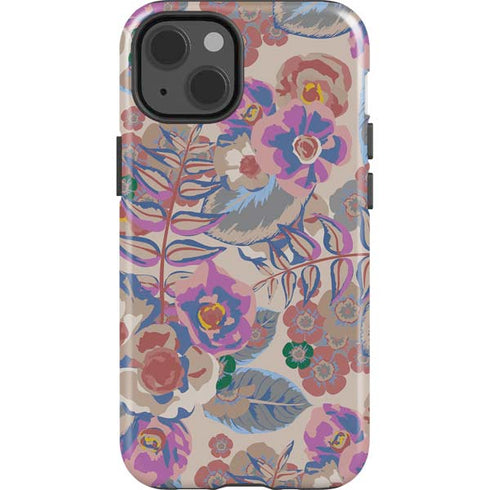 Warm Taupe Floral iPhone 15 Impact Case
