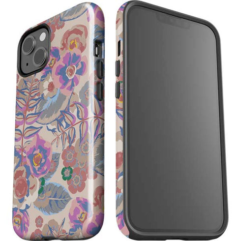 Warm Taupe Floral iPhone 15 Impact Case
