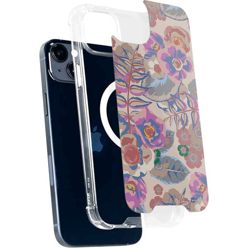 Warm Taupe Floral iPhone 14 Plus MagSafe Case