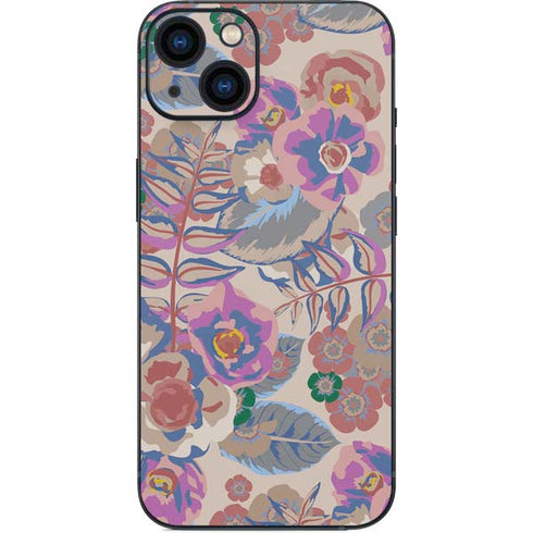 Warm Taupe Floral iPhone 14 Plus Skin
