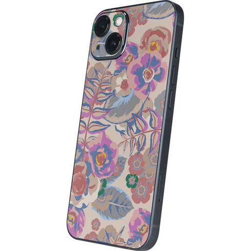 Warm Taupe Floral iPhone 14 Plus Skin