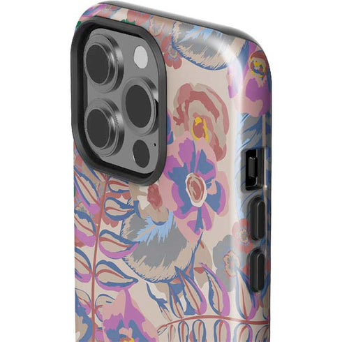 Warm Taupe Floral iPhone 15 Pro Impact Case