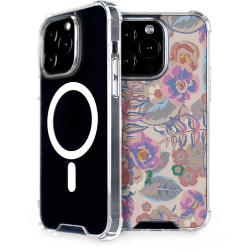 Warm Taupe Floral iPhone 14 Pro MagSafe Case