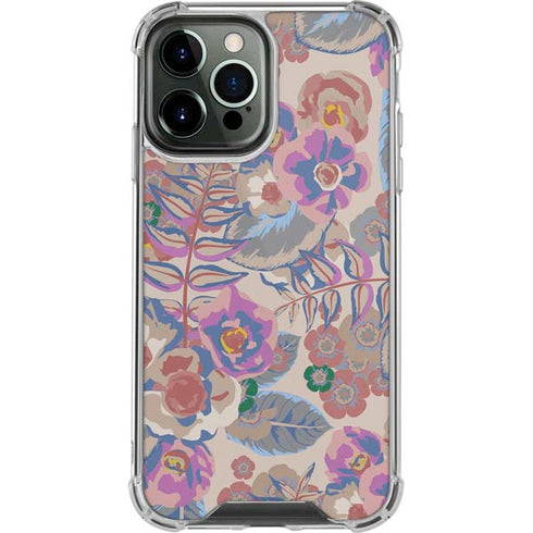 Warm Taupe Floral iPhone 15 Pro Max Clear Case