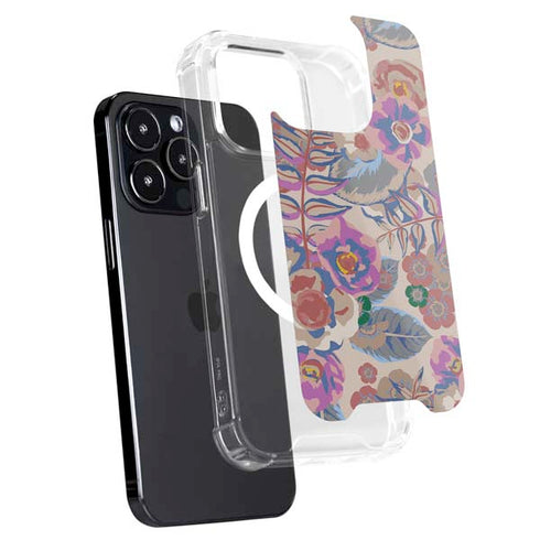 Warm Taupe Floral iPhone 14 Pro Max MagSafe Case