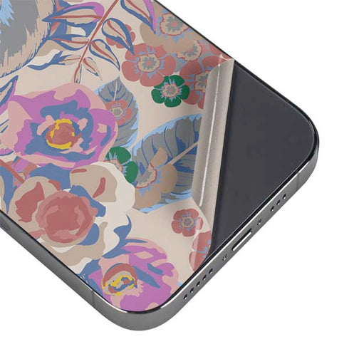 Warm Taupe Floral iPhone 15 Pro Skin