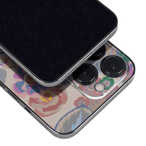 Warm Taupe Floral iPhone 15 Pro Skin
