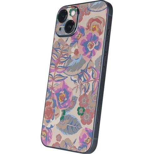 Warm Taupe Floral iPhone 14 Skin