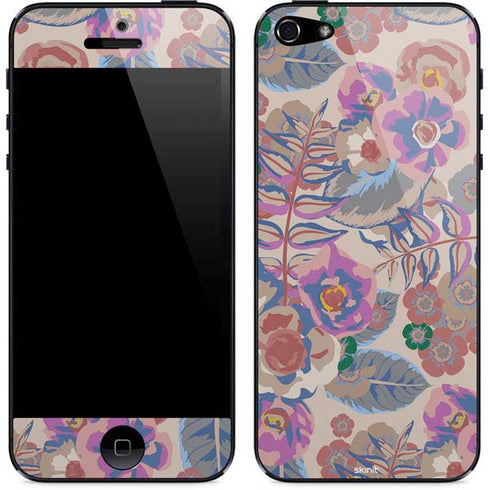Warm Taupe Floral iPhone 5/5s/5SE Skin