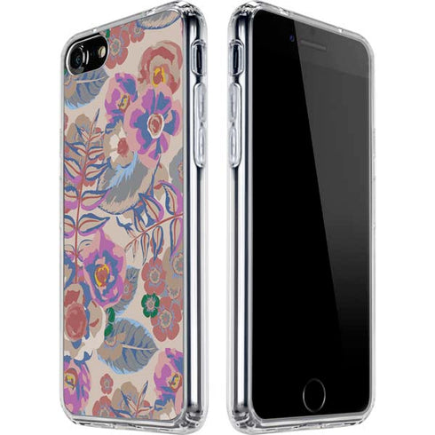 Warm Taupe Floral iPhone SE (2nd & 3rd Gen) Clear Case