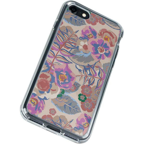 Warm Taupe Floral iPhone SE (2nd & 3rd Gen) Clear Case