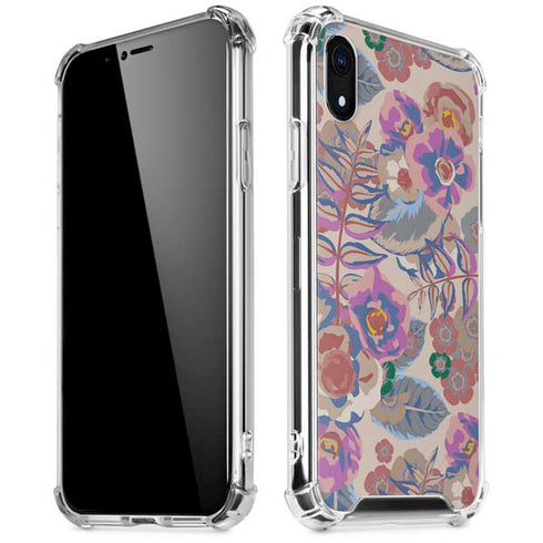 Warm Taupe Floral iPhone XR Clear Case
