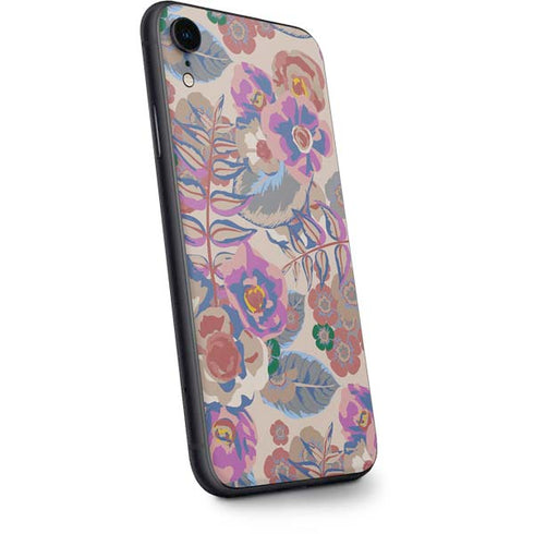 Warm Taupe Floral iPhone XR Skin