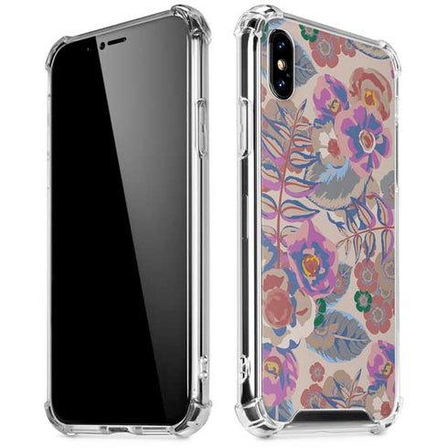 Warm Taupe Floral iPhone XS Max Clear Case