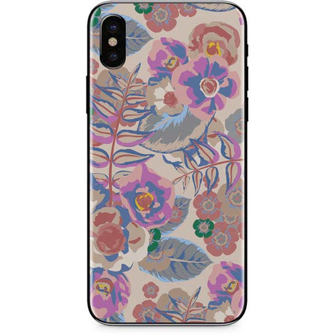 Warm Taupe Floral iPhone XS Max Skin