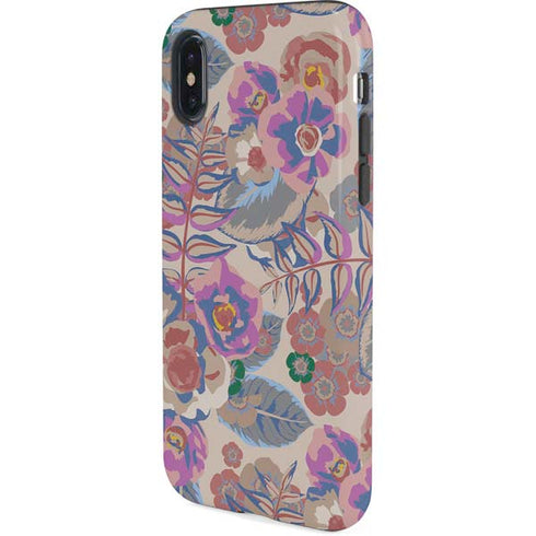 Warm Taupe Floral iPhone XS Pro Case