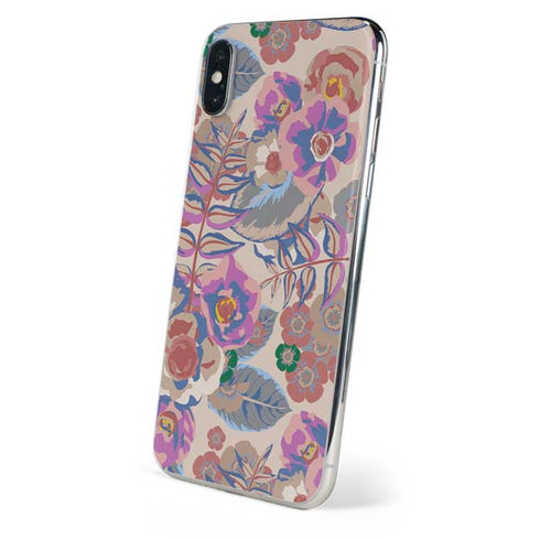 Warm Taupe Floral iPhone XS Skin