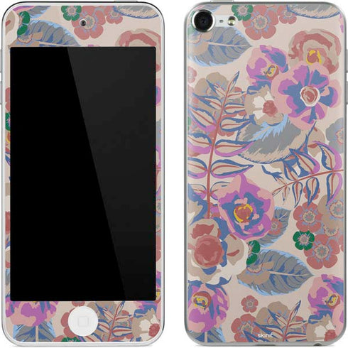 Warm Taupe Floral Apple iPod Skin