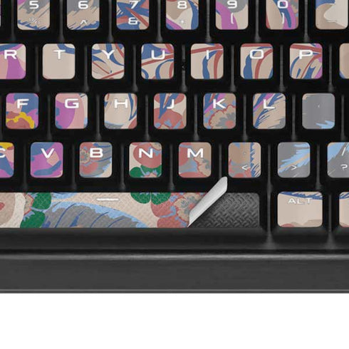 Warm Taupe Floral K95 RGB PLATINUM Mechanical Gaming Keyboard Skin