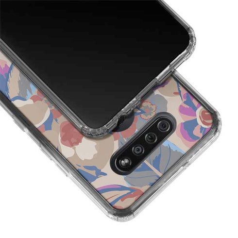 Warm Taupe Floral LG K51/Q51 Clear Case