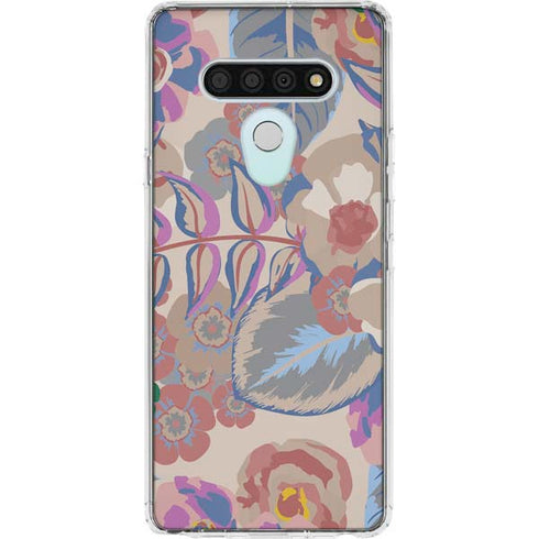Warm Taupe Floral LG Stylo 6 Clear Case