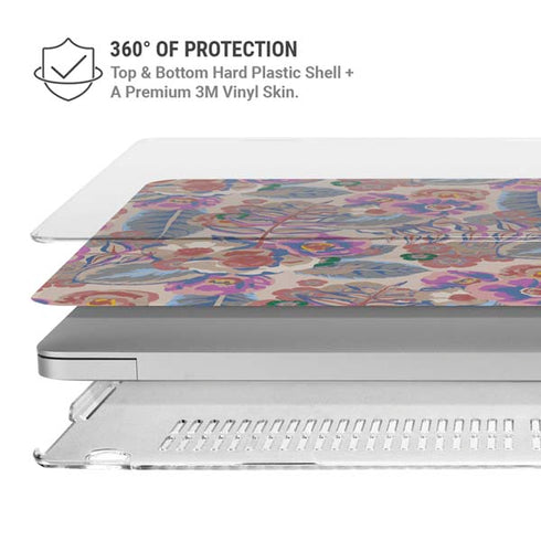 Warm Taupe Floral MacBook Pro 15in (2016-19) Case plus Skin