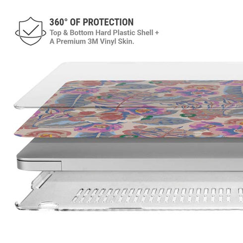 Warm Taupe Floral MacBook Pro 16in (2019-20) Case plus Skin