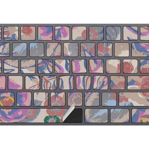 Warm Taupe Floral Magic Keyboard with Numeric Keypad Skin