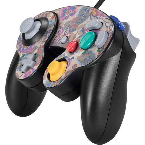 Warm Taupe Floral Nintendo GameCube Controller Skin