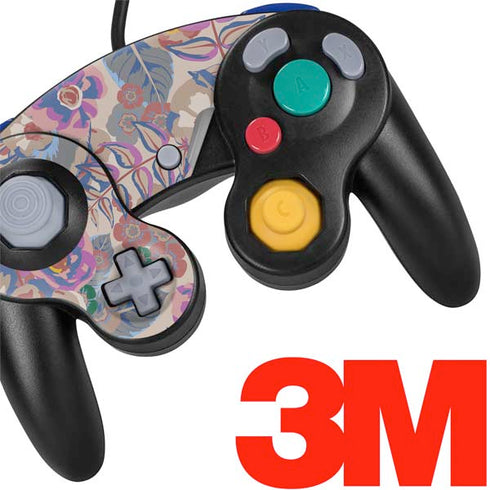 Warm Taupe Floral Nintendo GameCube Controller Skin