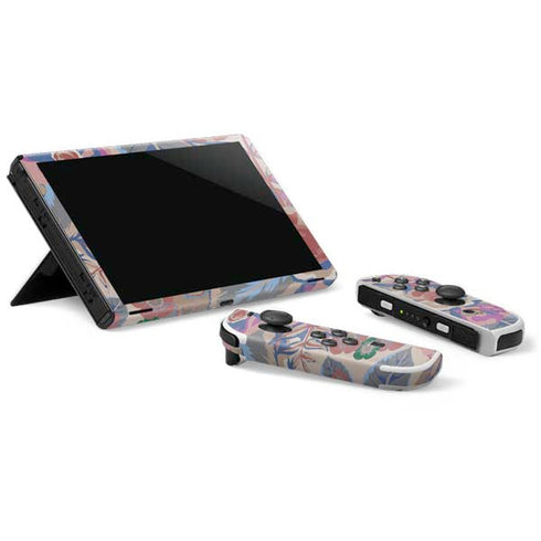 Warm Taupe Floral Nintendo Switch OLED (2021) Skin