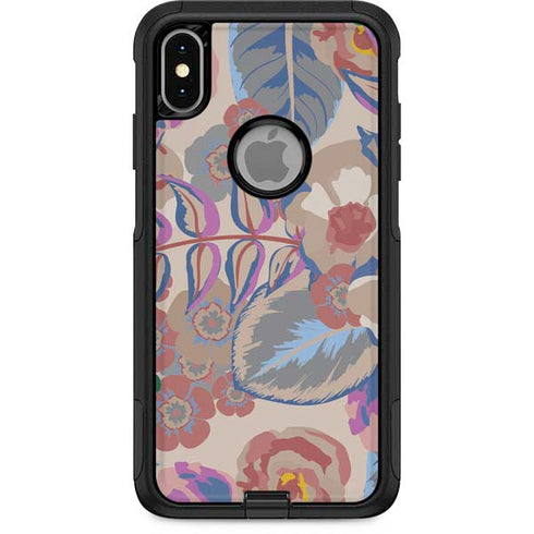 Warm Taupe Floral Otterbox Commuter iPhone Skin