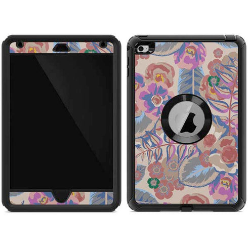 Warm Taupe Floral Otterbox Defender iPad Skin