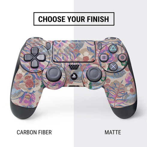 Warm Taupe Floral PS4 Controller Skin