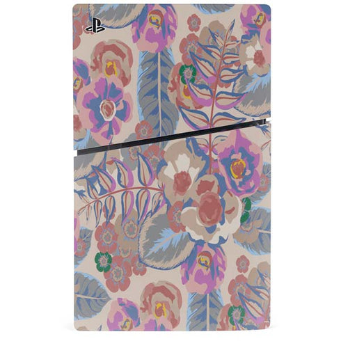 Warm Taupe Floral PS5 Slim Disk Bundle Skin