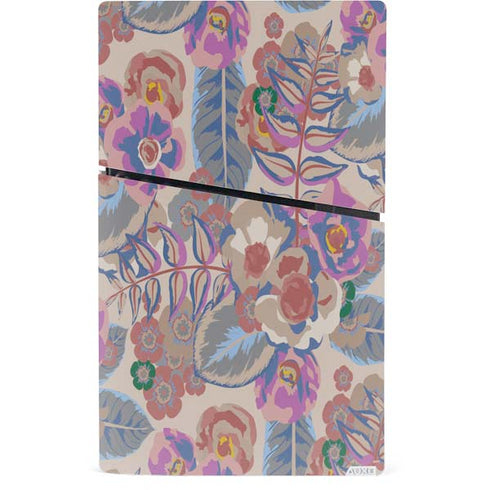 Warm Taupe Floral PS5 Slim Digital Edition Console Skin