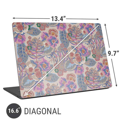 Warm Taupe Floral Universal Laptop 16.6in (13.4 x 9.7in) Skin