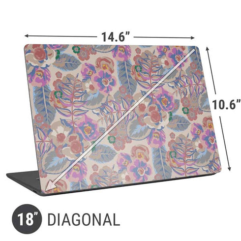 Warm Taupe Floral Universal Laptop 18in (14.6 x 10.6in) Skin