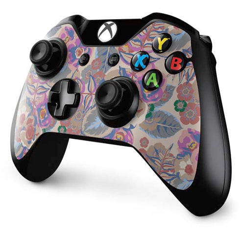 Warm Taupe Floral Xbox One Controller Skin