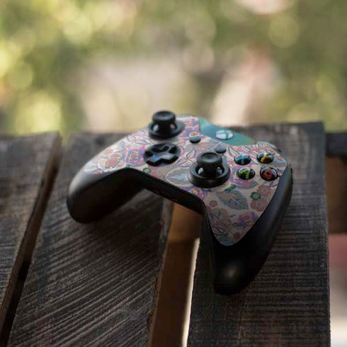 Warm Taupe Floral Xbox One Controller Skin