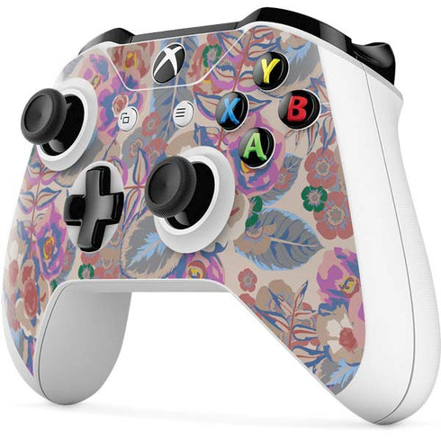 Warm Taupe Floral Xbox One S Controller Skin