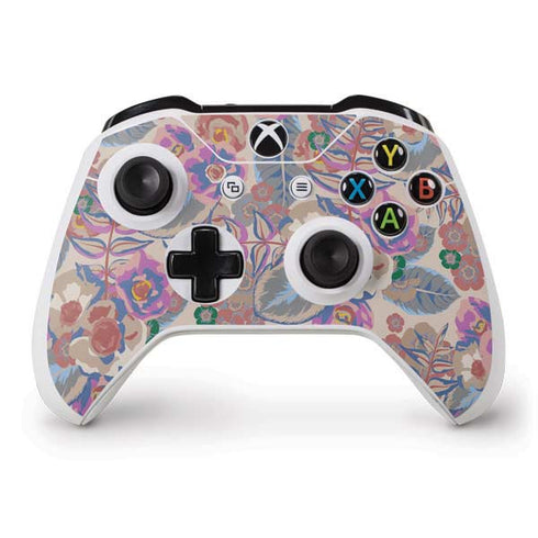 Warm Taupe Floral Xbox One S Controller Skin