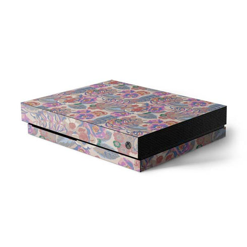 Warm Taupe Floral Xbox One X Console Skin