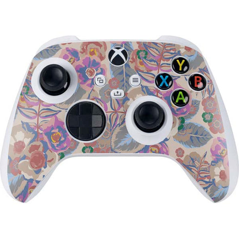 Warm Taupe Floral Xbox Series S Controller Skin