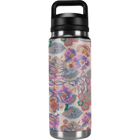 Warm Taupe Floral YETI Rambler 26oz Bottle Skin