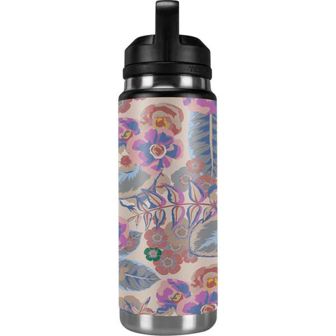 Warm Taupe Floral YETI Rambler 26oz Bottle Skin