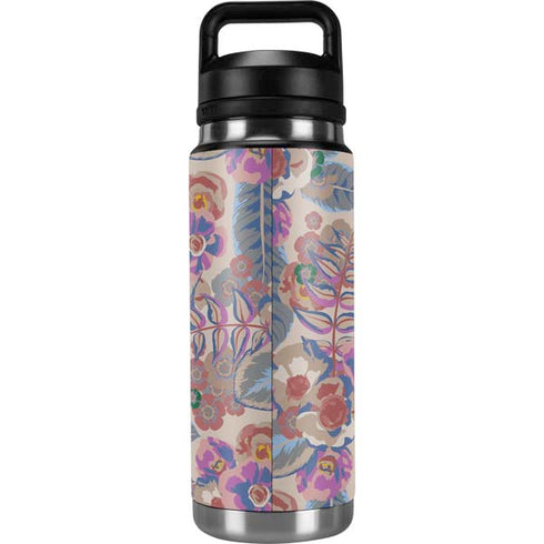 Warm Taupe Floral YETI Rambler 26oz Bottle Skin