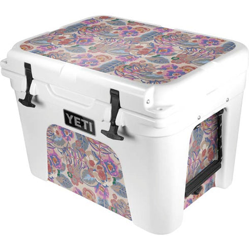 Warm Taupe Floral YETI Tundra 35 Hard Cooler Skin