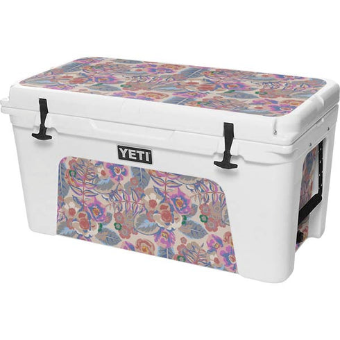 Warm Taupe Floral YETI Tundra 75 Hard Cooler Skin