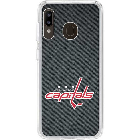 NHL Washington Capitals Black Background Galaxy A20 Clear Case